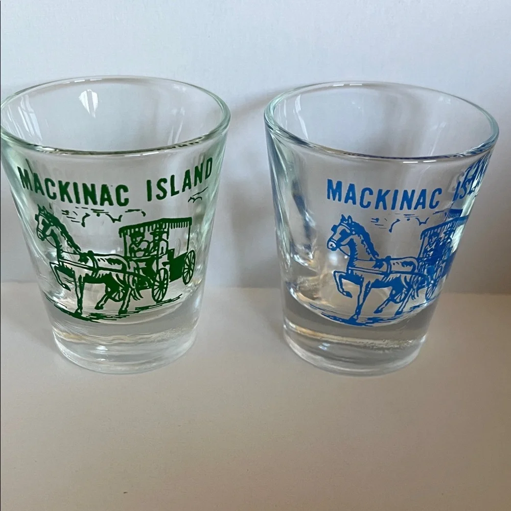 Mackinac Island Green and Blue Shot Glass Set - Picture 1 of 3